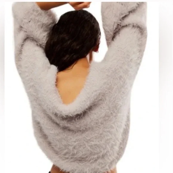 Free People Flurry Sweater NWOT In Lilac Frost - Picture 4 of 8